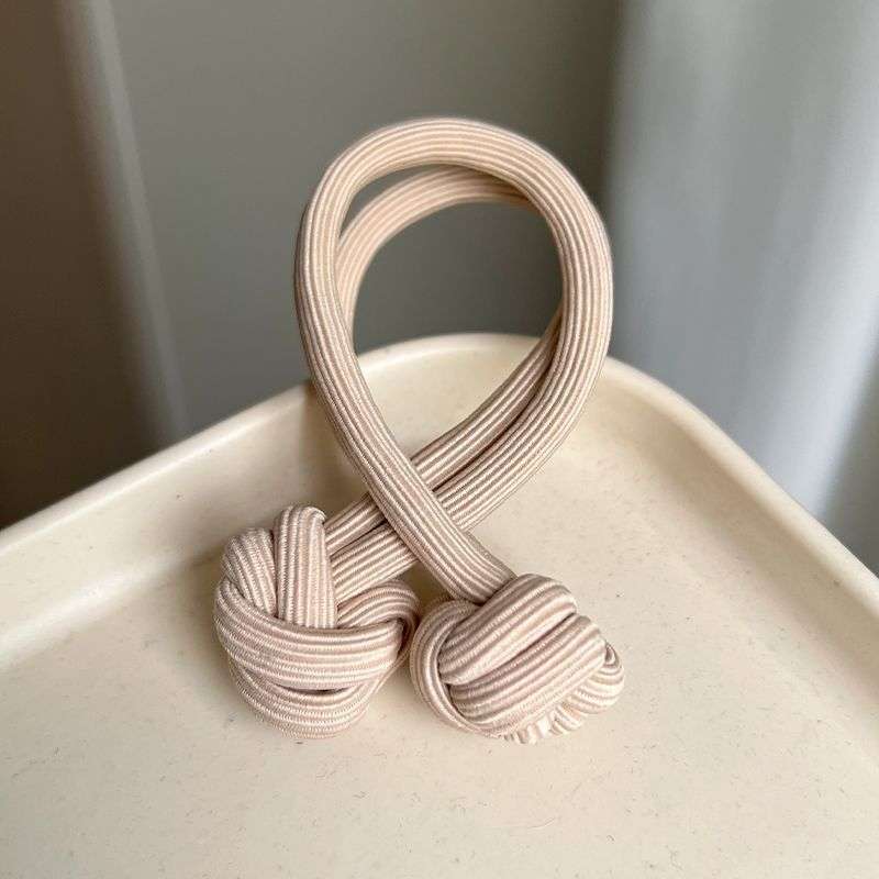 4pcs Solid Color Elastic Knotted Hair
