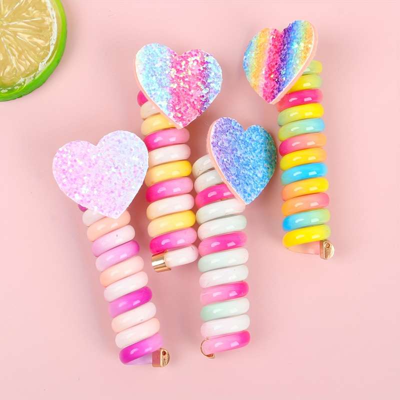 Set of 4 Cute Spiral Hair Ties