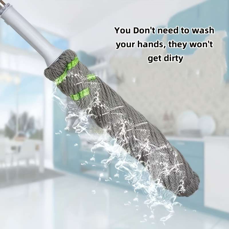 Microfiber Self-Wringing Wet Mop For All Floor Types