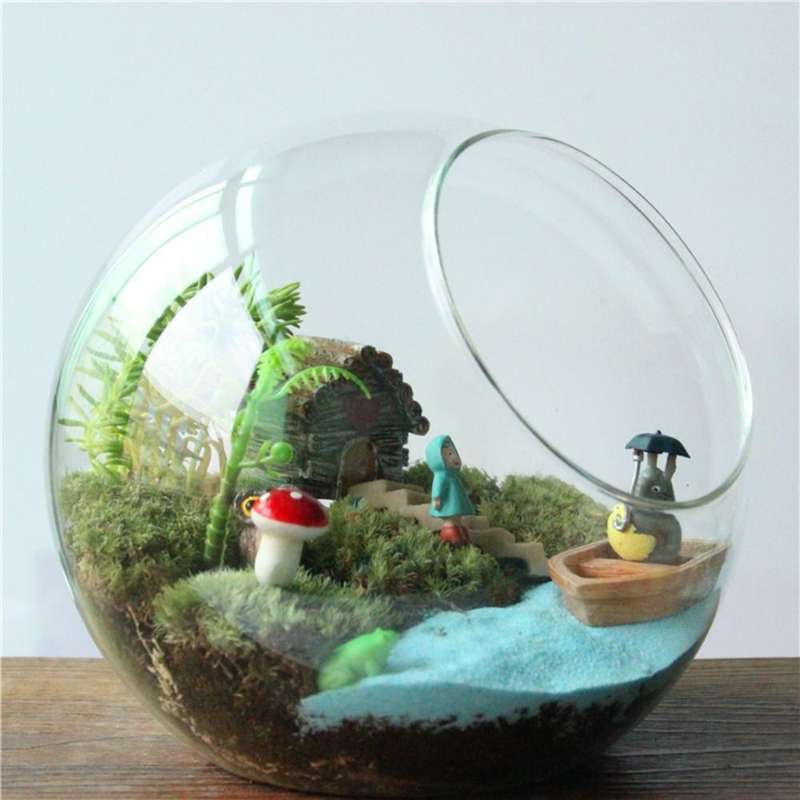 Elegant Clear Borosilicate Glass Ball Vase