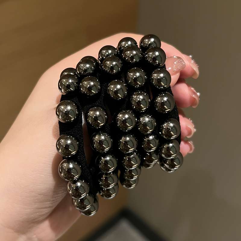 Black Faux Pearl Hair