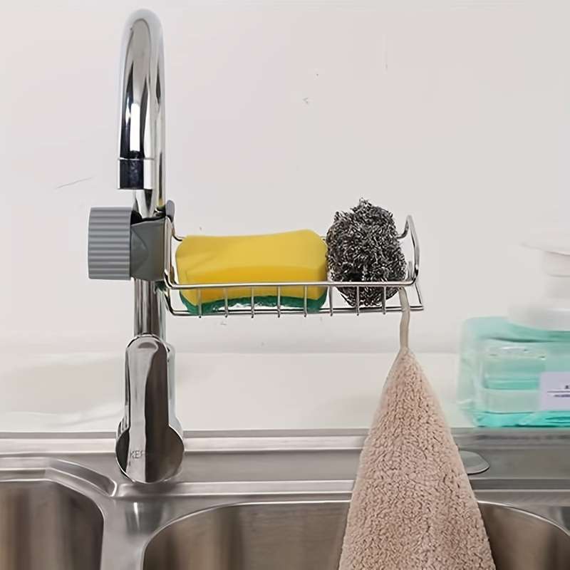 Kitchen Faucet Sponge Stainless Steel Holder