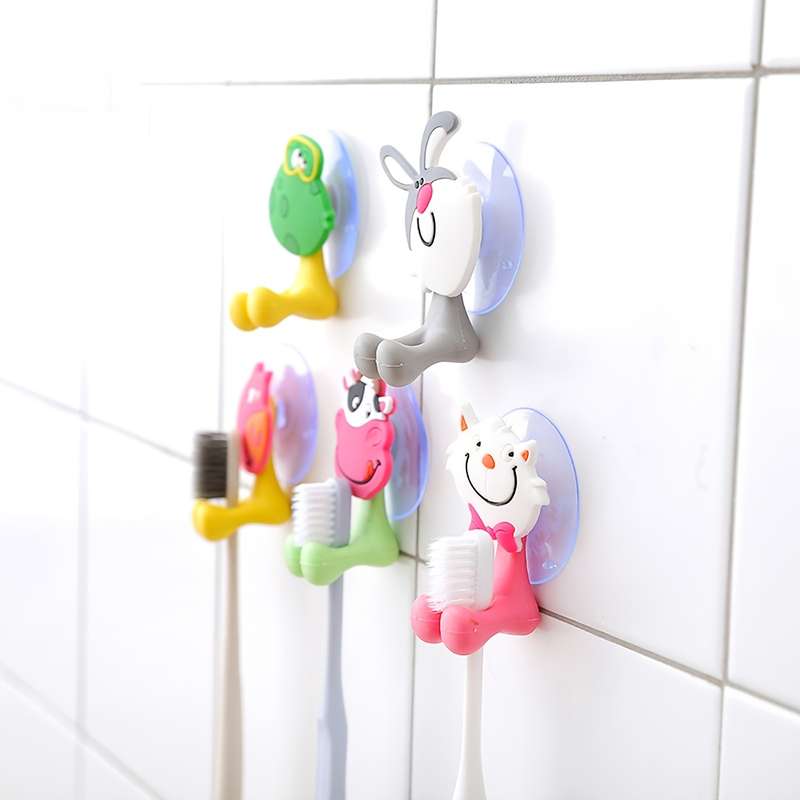 5pcs Cartoon Animal Silicone Toothbrush HoldersCreative