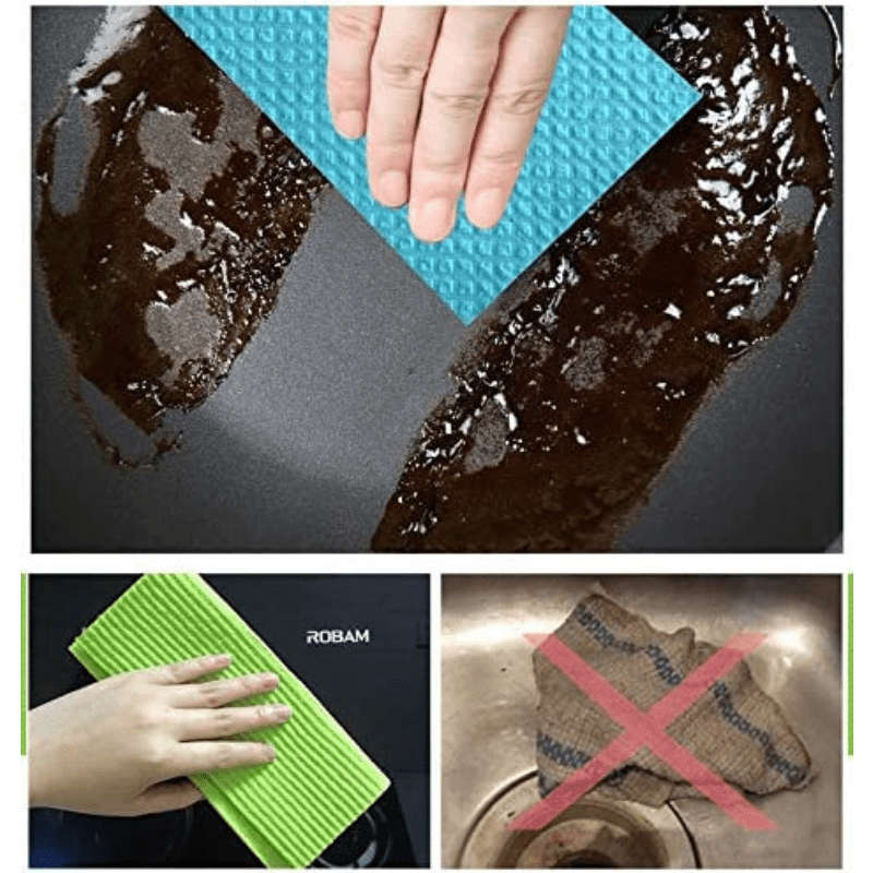Cleaning cellulose sponge cloth