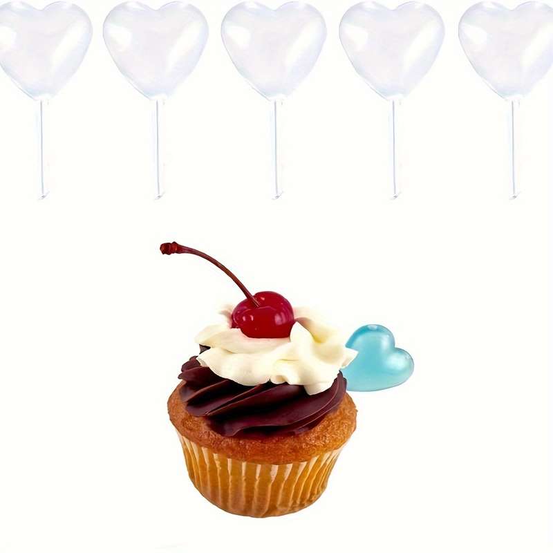 Heart-Shaped Plastic Squeeze Transfer Pipettes For Baking Decoration - 10Pack