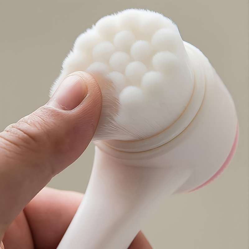3D Double-sided Facial Cleansing Brush Soft Hair Silicone Facial Cleanser Machine for Home Use Manua