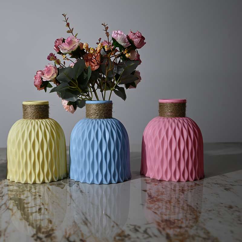 1pc Water Ripple Plastic Vase