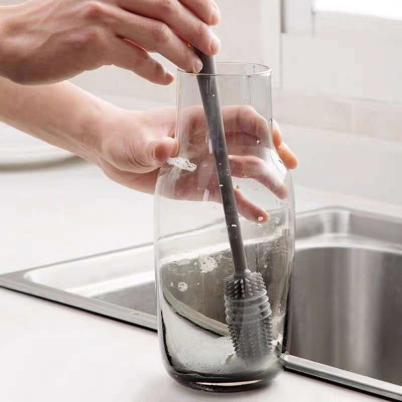 1pc FlexiClean Silicone Long Handle Bottle Brush