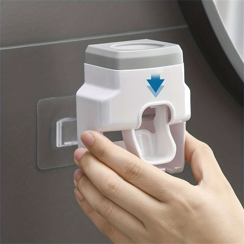 1pc Sleek White Wall-Mounted Toothbrush Holder