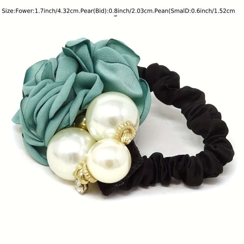 Korean Faux Pearl Fabric Rose Flower Hair
