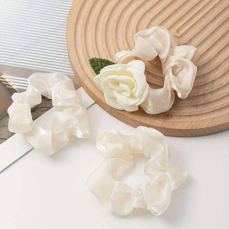 3pcs Elegant Camellia Flower Hair Ties Set