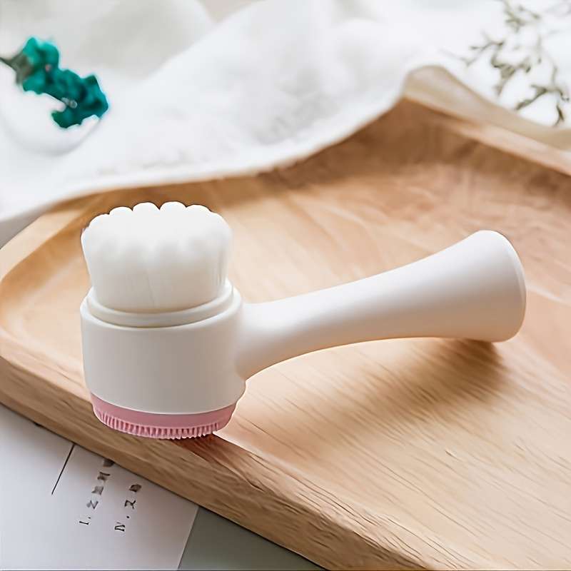 3D Double-sided Facial Cleansing Brush Soft Hair Silicone Facial Cleanser Machine for Home Use Manua