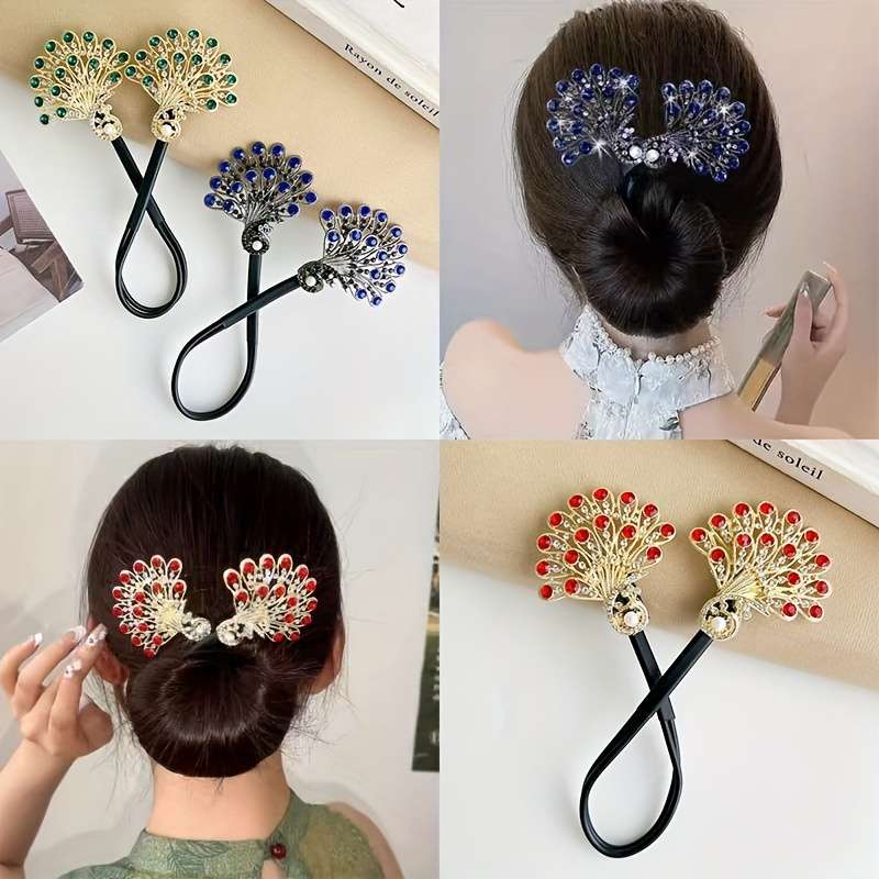 Elegant Alloy Hair Ties with Rhinestone Accents