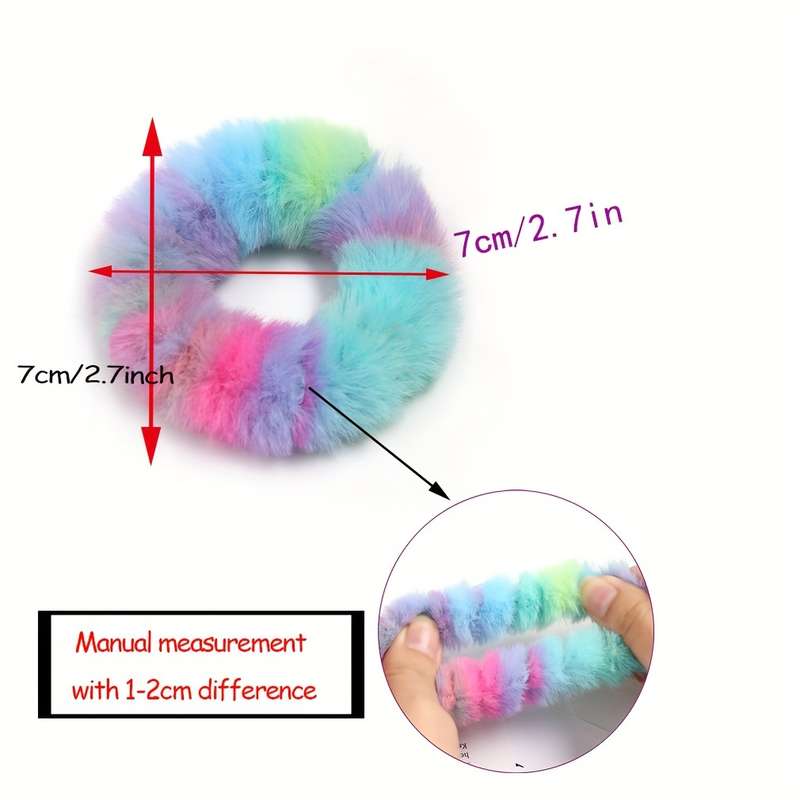 5pcs Elegant Plush Tie-Dye Hair Scrunchies