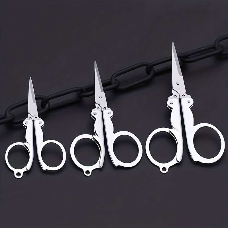 1pc Small Folding Scissors Portable Travel Scissors Stainless Steel Cutter Mini Scissors For Home Of