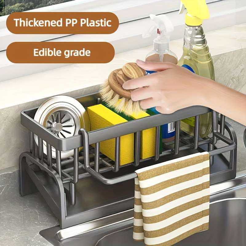 Kitchen Sink Organizer with Drain Tray Random Colors