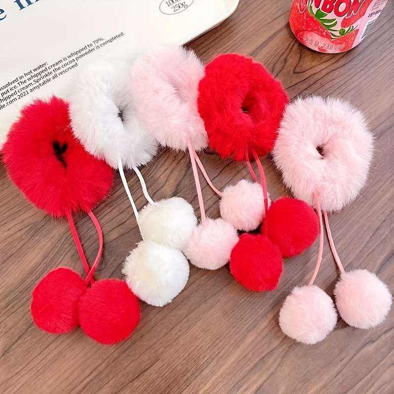 Set Flannelette Hair Ties for Women