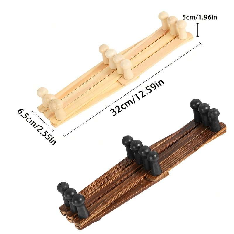 1pcs Folding Coat Rack Wooden Expandable Hanger with 10 Hooks