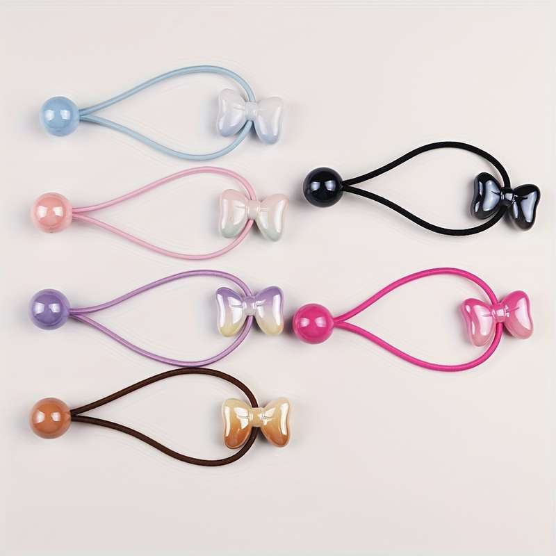 Colorful Hair Ties with Magic Love Heart Beads