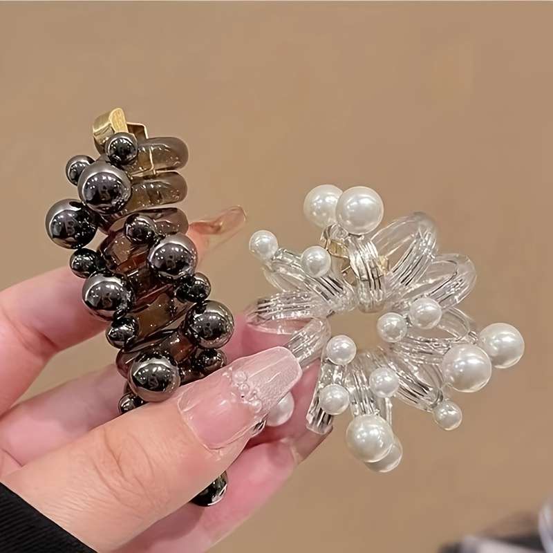 Chic Beaded Spiral Hair Tie