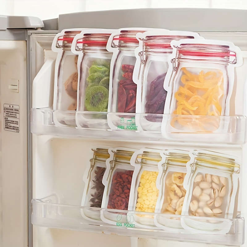 Reusable Plastic Mason Jar Zipper Bags