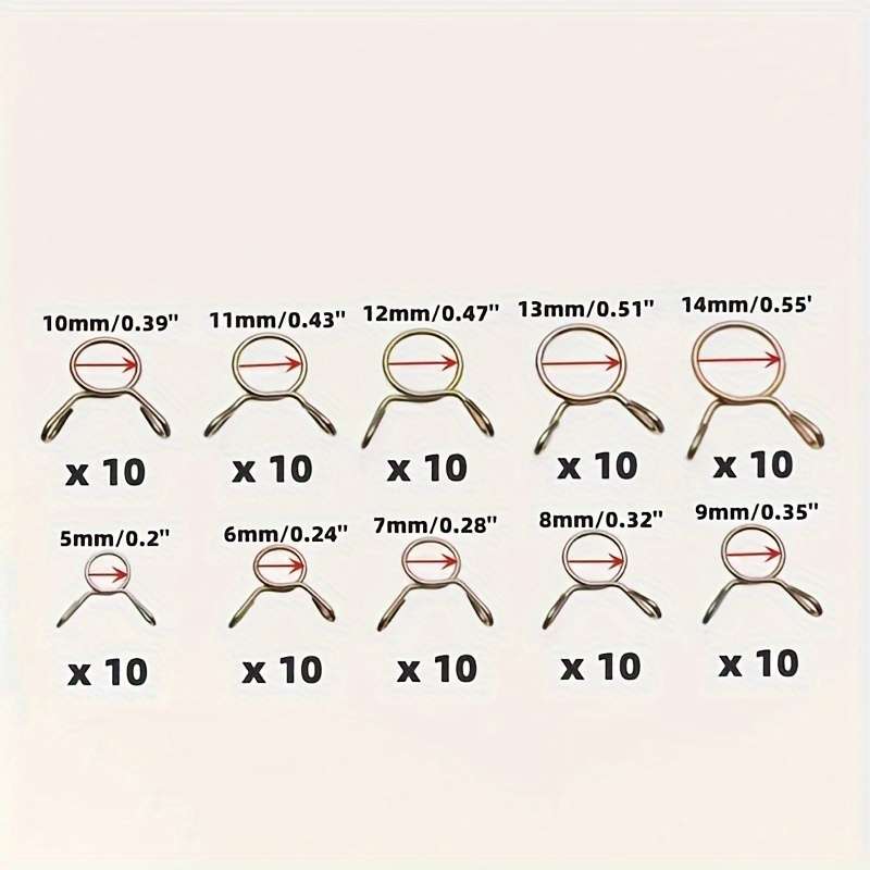 100pcs Galvanized Steel Wire Spring Clamps