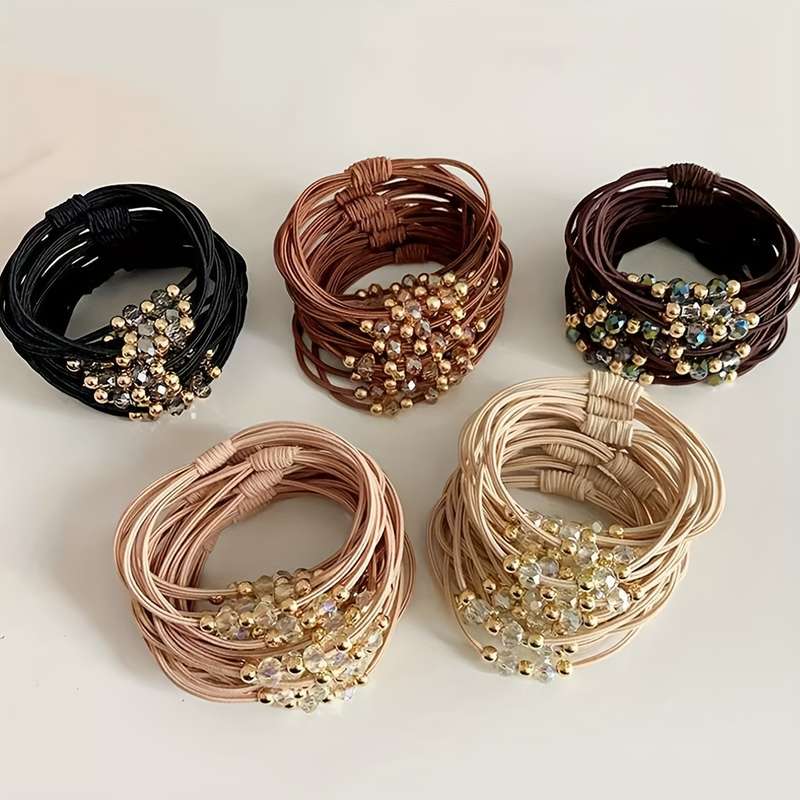 High elastic rhinestone hair tie