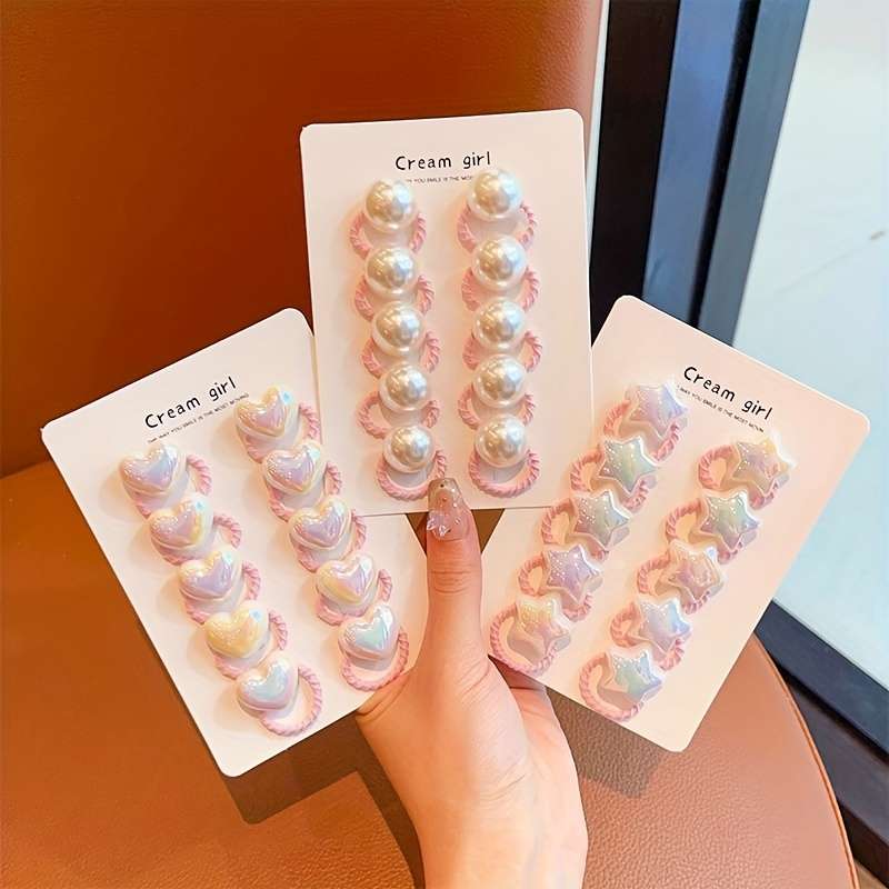 10-Pack Cute Pearl Hair Ties
