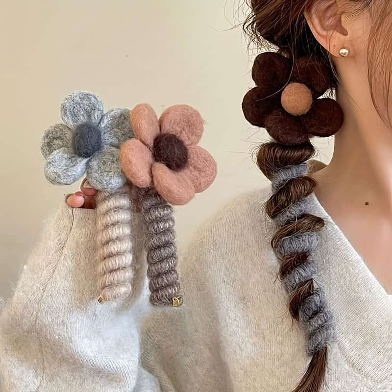 Chic Floral Spiral Hair Tie - Soft Plush