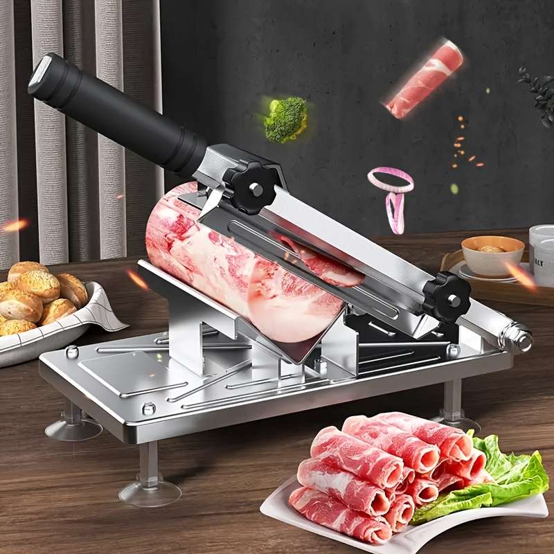 1pc Adjustable Stainless Steel Meat Slicer