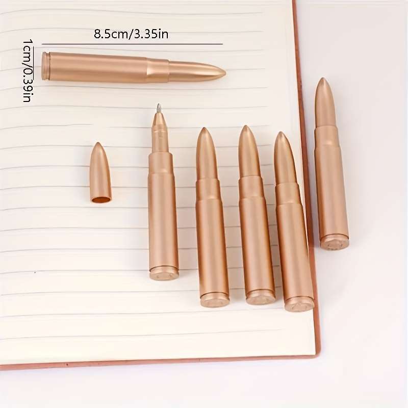 6-Pack Golden Bullet Shaped Ballpoint Pens