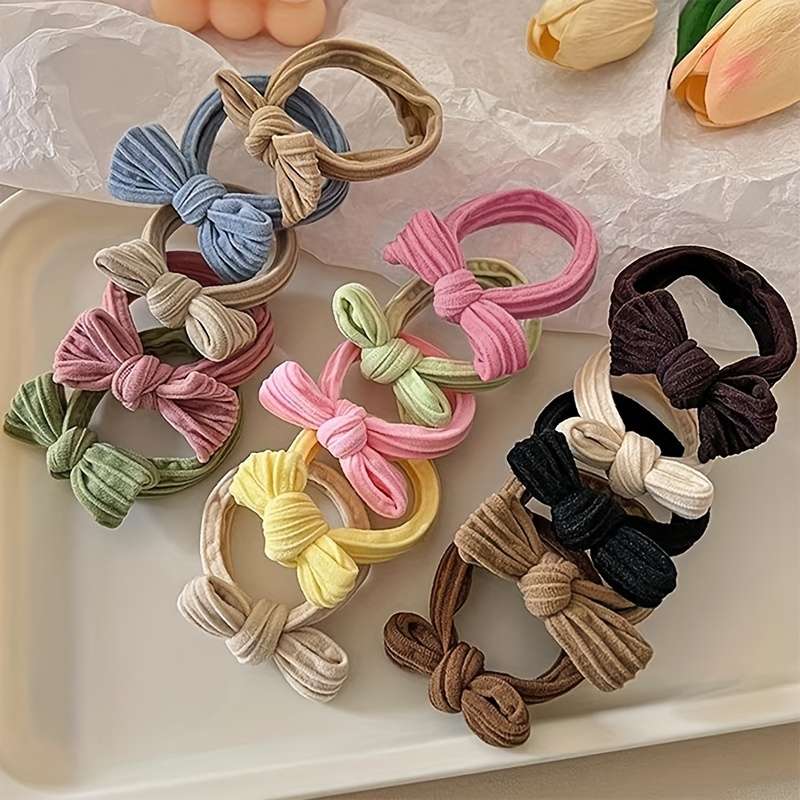 5pcs Pastel Bowknot Hair Ties