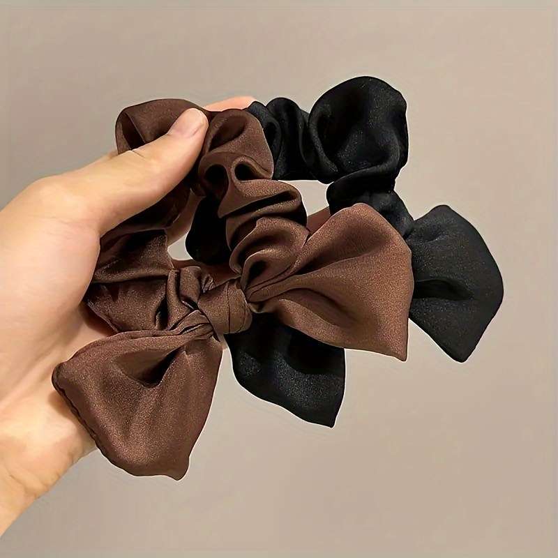 Elegant 3pcs Set Solid Color Bowknot Fabric Hair