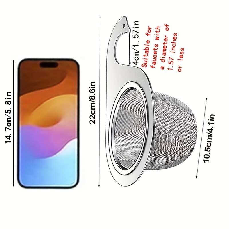 1pc Swan Stainless Steel Kitchen Sink Strainer