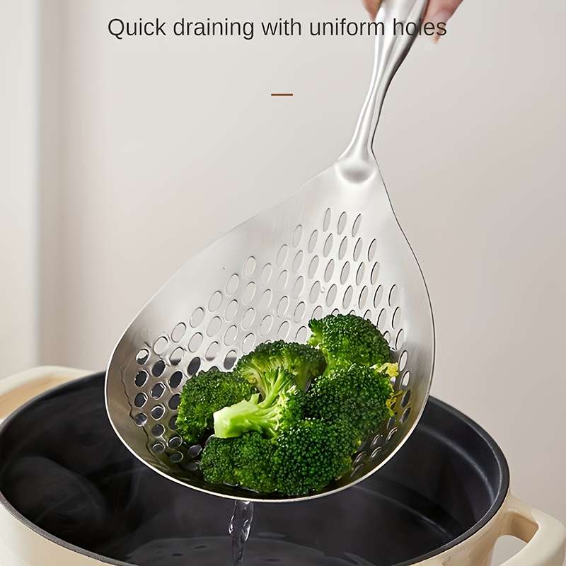 1pc Large Stainless Steel Colander Skimmer