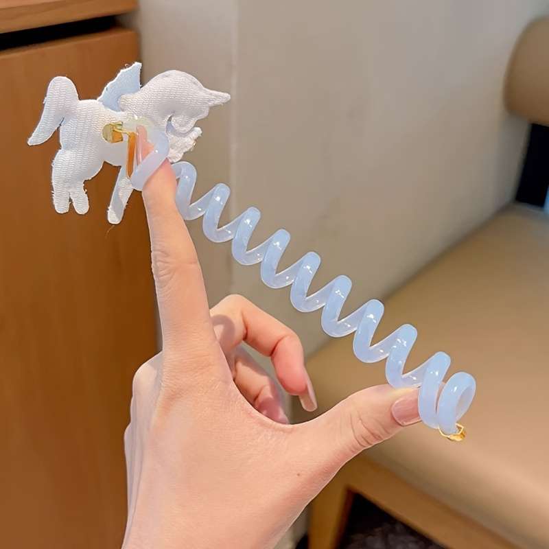 Elegant Unicorn Spiral Hair Tie