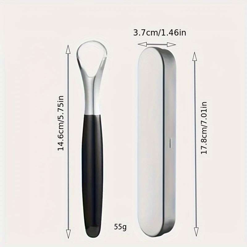 A Stainless Steel Tongue Scraper Designed to Reduce Bad Breath