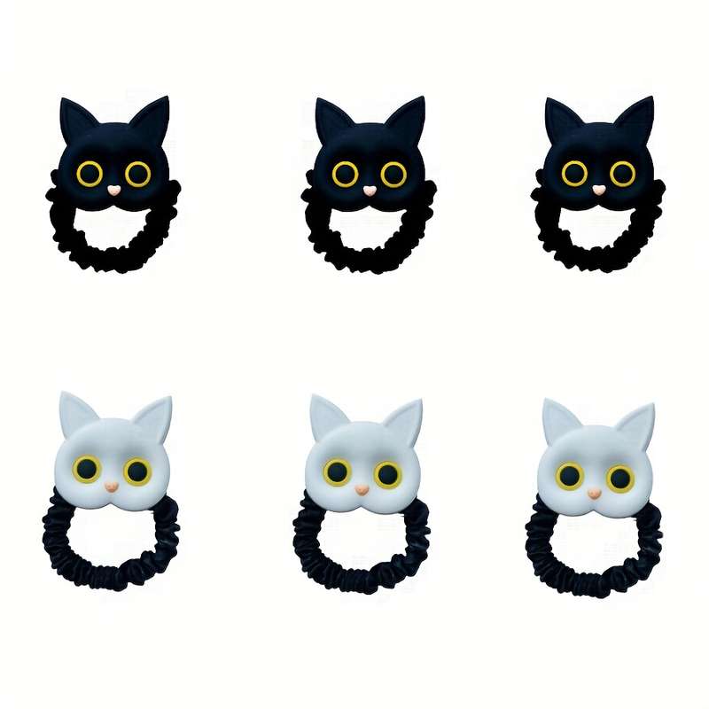 Silicone Cat Black and White Hair