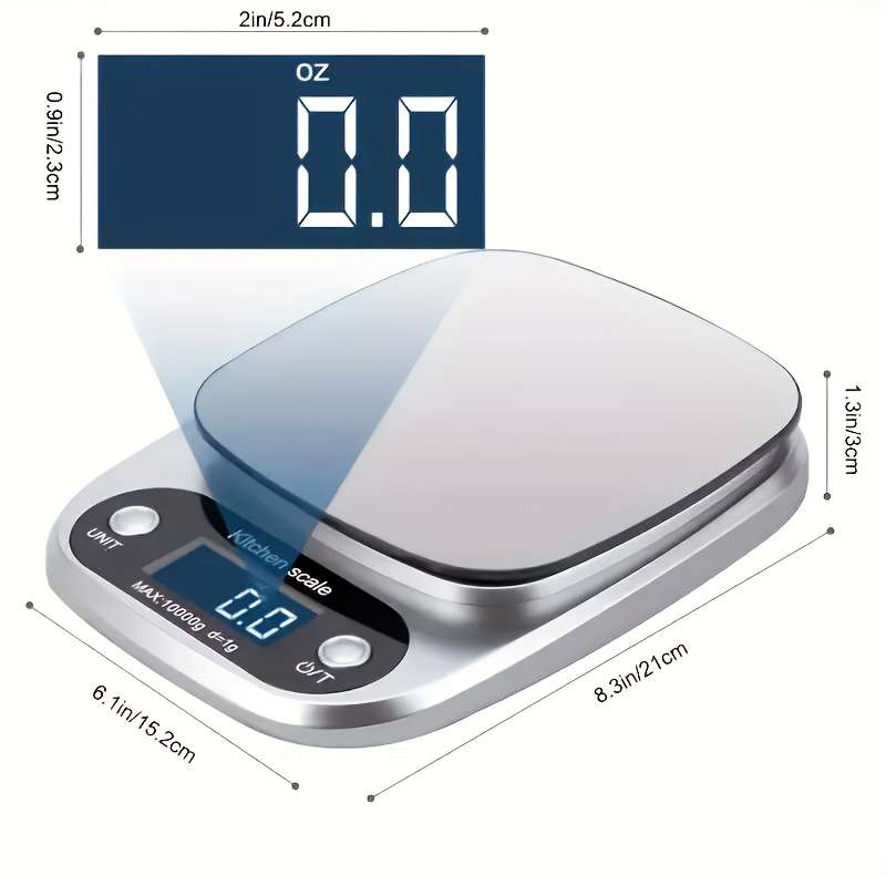 Travel Essential| Stylish 10kg Digital Kitchen Scale with 1g