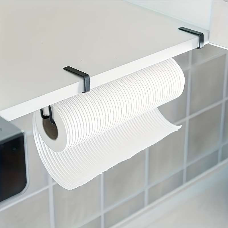 Easy-Install Black Metal Paper Towel Holder