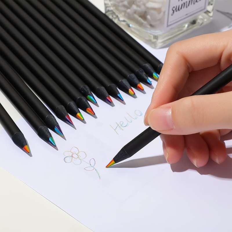 Brutfuner 5pcs 7 Colors Rainbow Colored Pencils Set