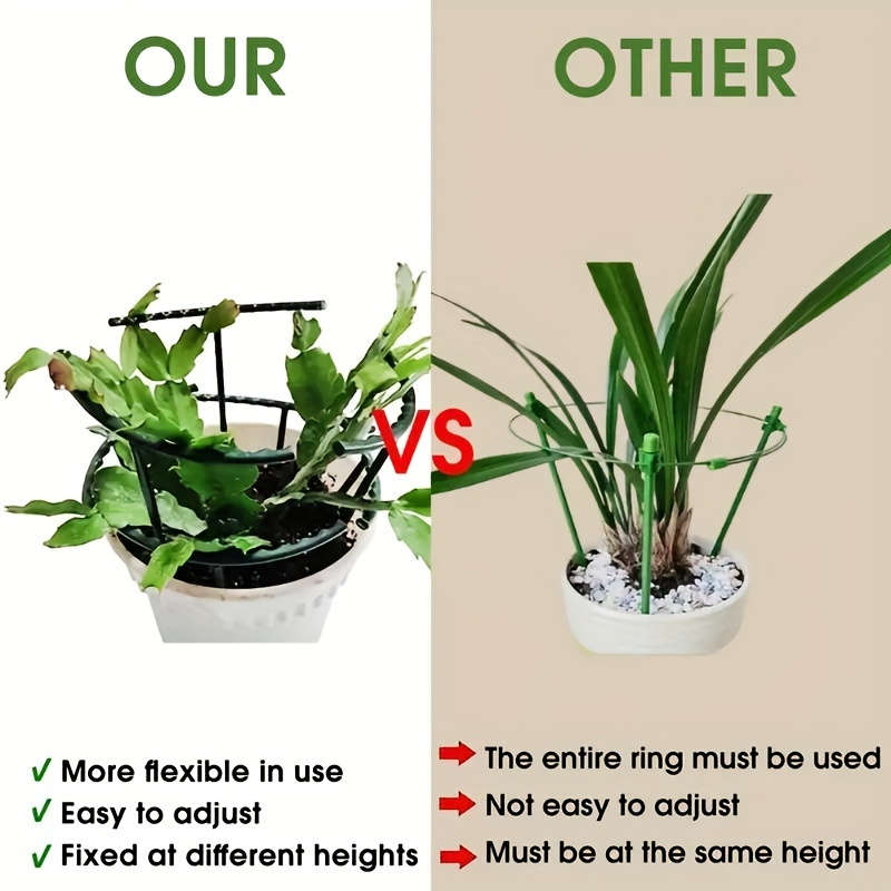 4pcs 24.99cm Durable Plastic Plant Support Stakes