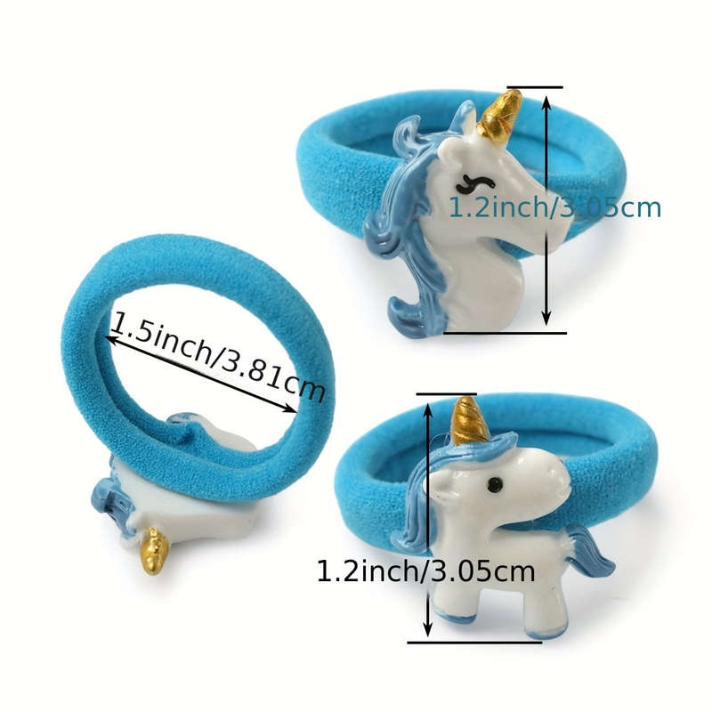 8pcs Cute Unicorn Hair Ties Set