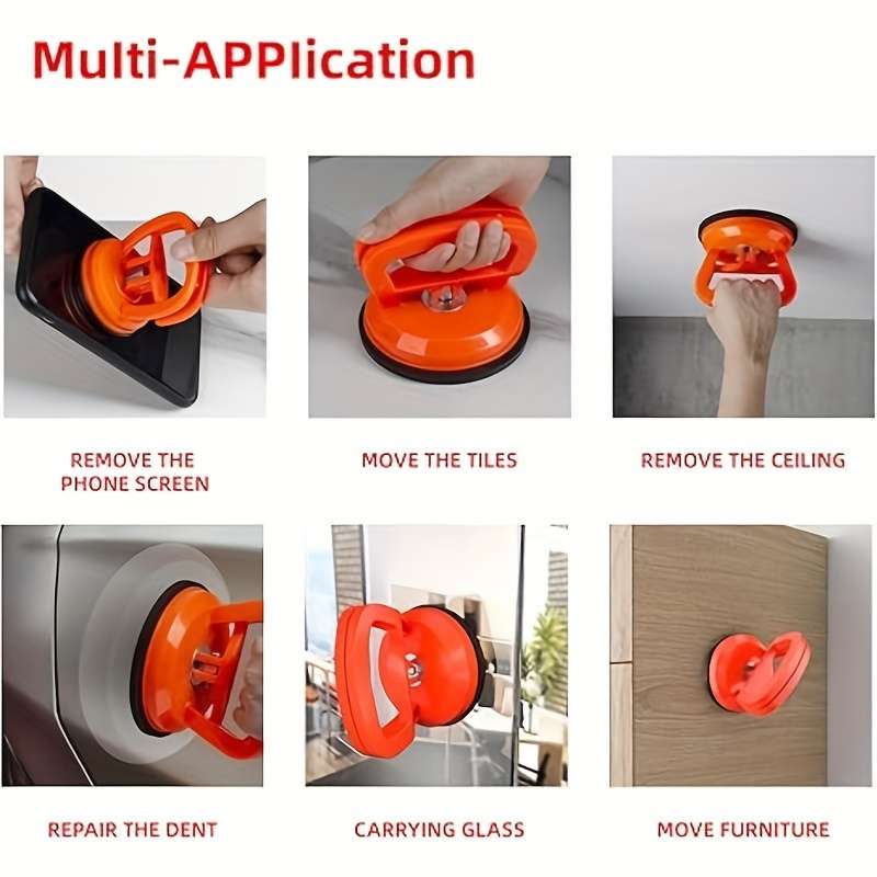 2-Piece Large Car Shape Dent Puller Set - Easy Bump Fixer And Repair Tool With Powerful Suction Cup