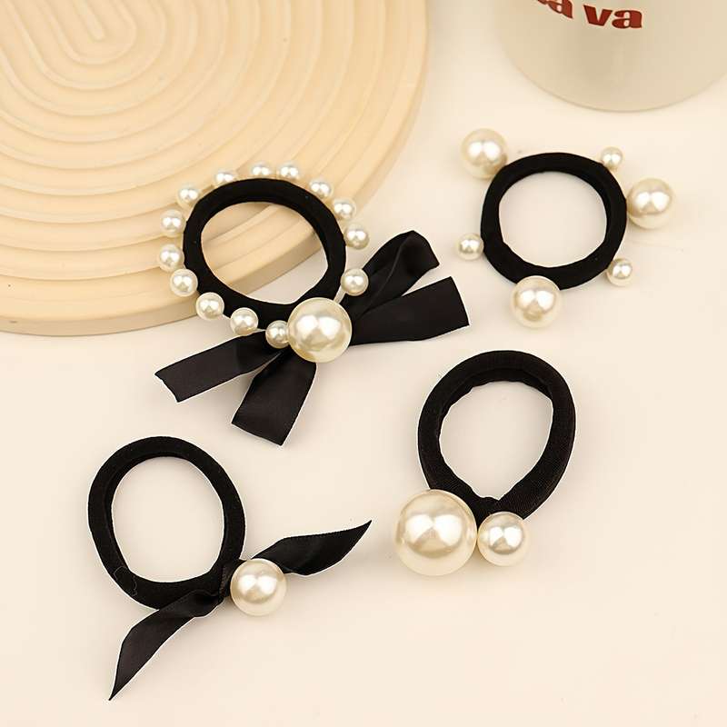 Luxurious Pearl Embellished Hair Tie