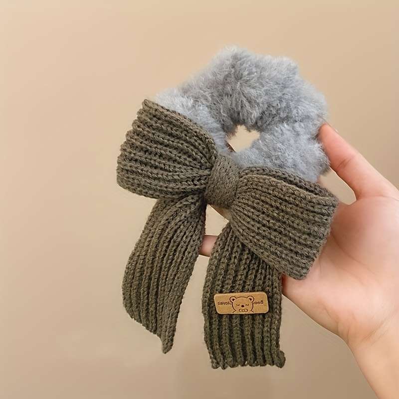Cozy Knit Bow Hair Tie