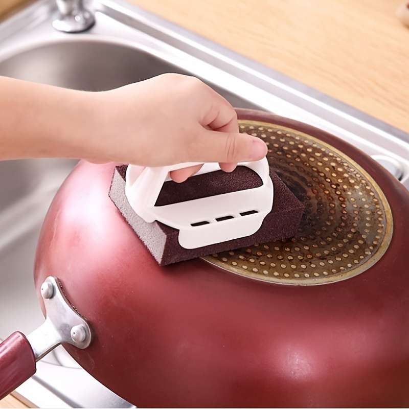 1 Pcs Reusable Carborundum Sponge With Handle