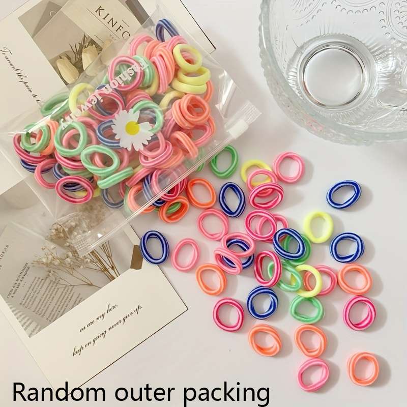 Pieces Fashionable Double-Color Striped Hair Ties