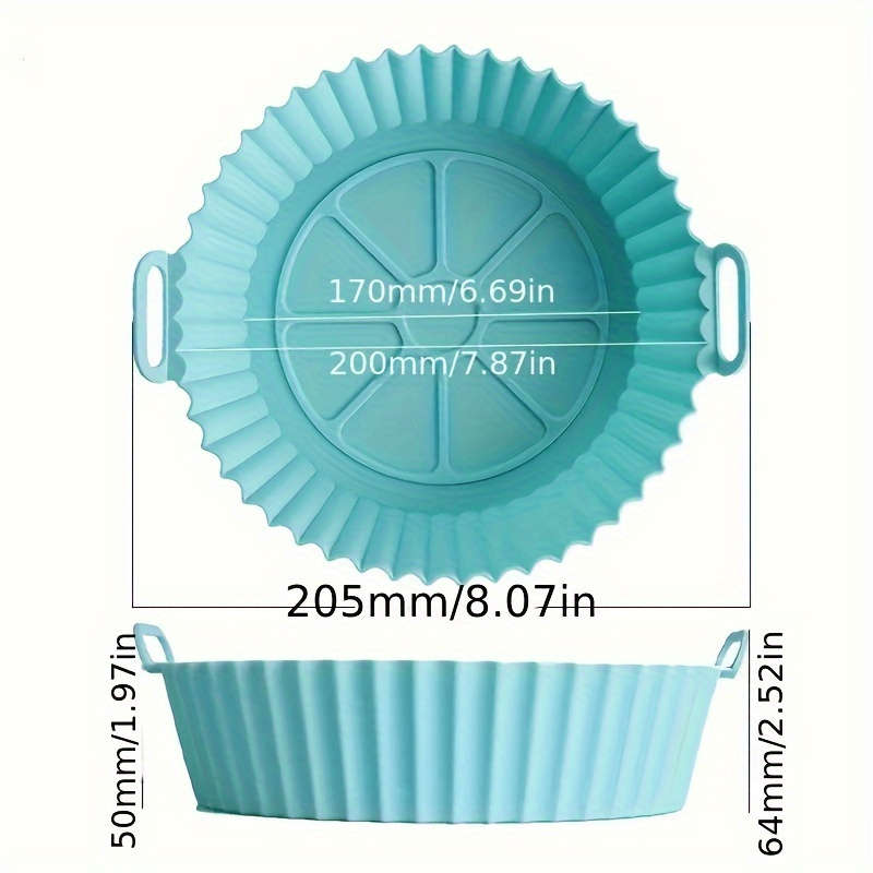 1pc Air Fryer Silicone Pan Three-dimensional Collapsible Air Fryer Mat Silicone Air Fryer Liner
