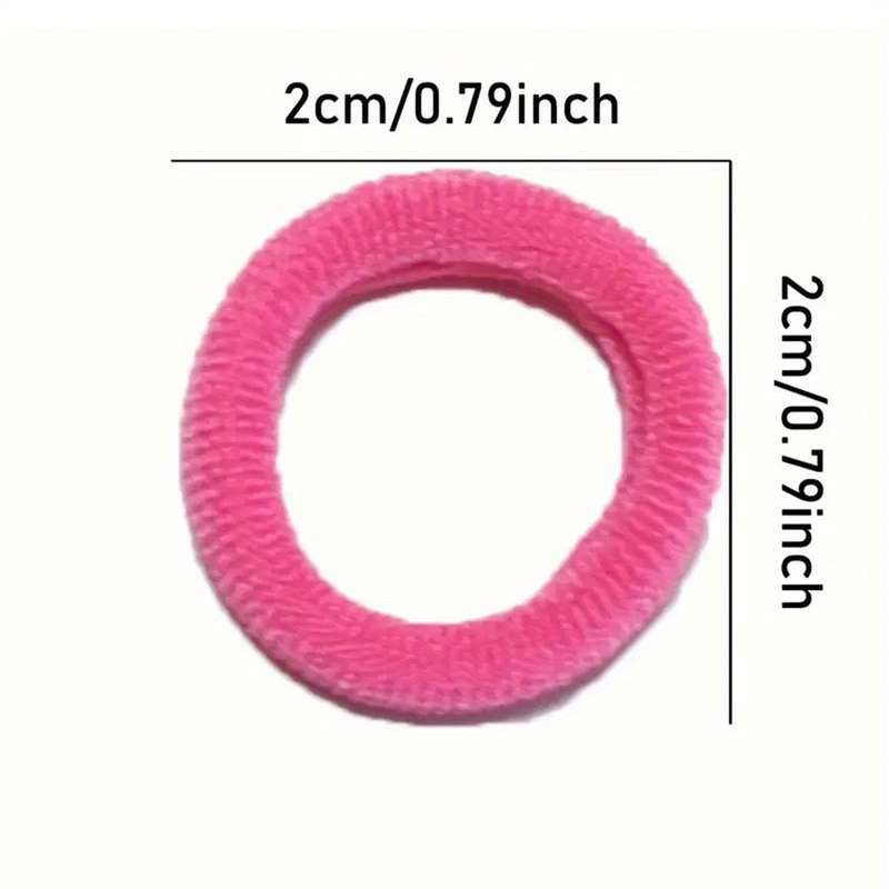 100pcs Mixed Color Fabric Hair Ties